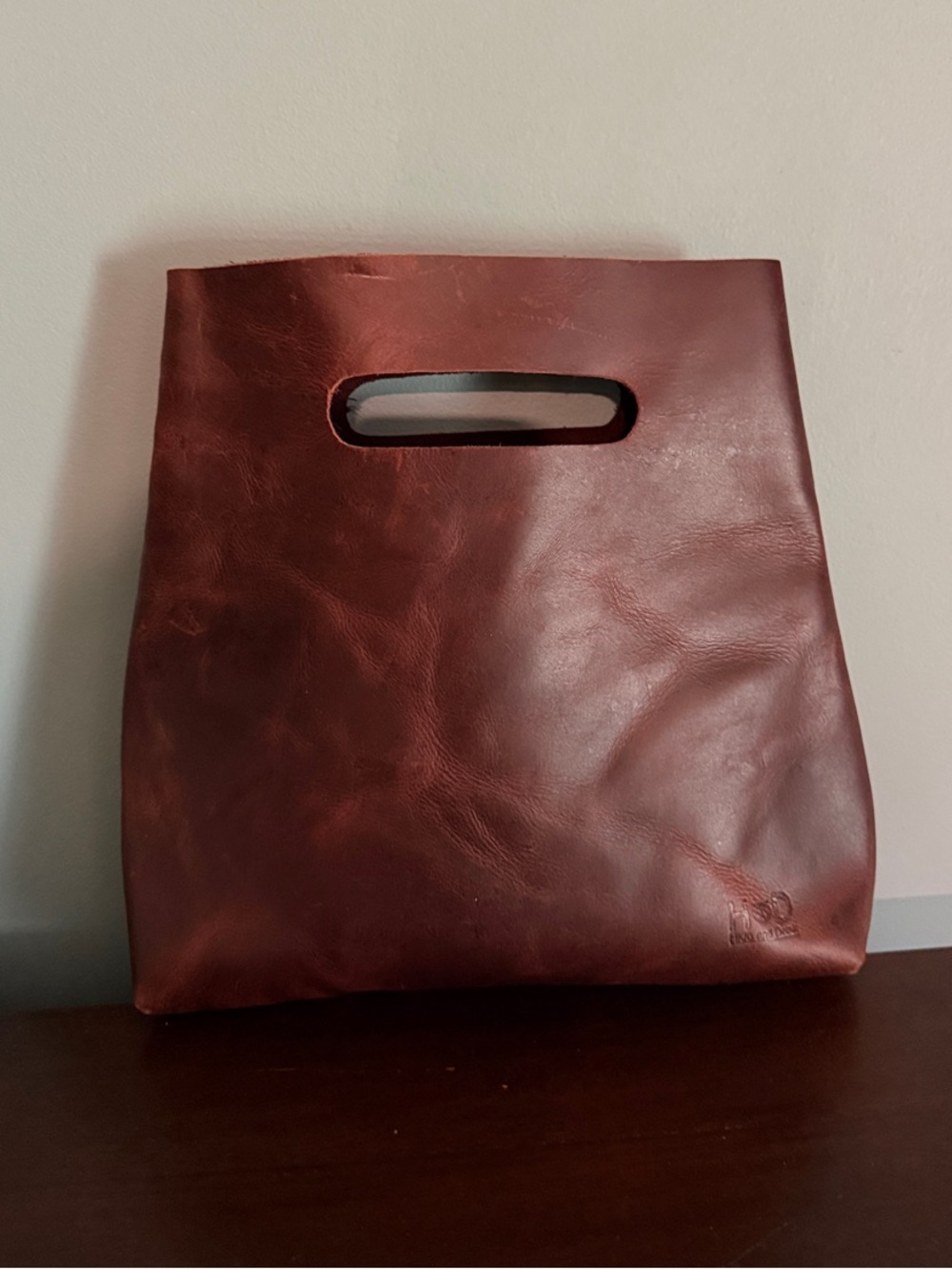 Hide and Drink Minimalist Boho Handbag Leather in Bourbon Brown